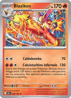 Carta Blaziken dell'espansione Rivali Predestinati, numero 042/182