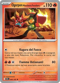 Carta Ogerpon Maschera Focolare dell'espansione Rivali Predestinati, numero 044/182