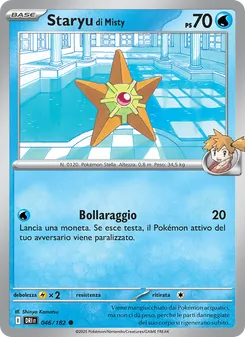 Carta Staryu di Misty dell'espansione Rivali Predestinati, numero 046/182