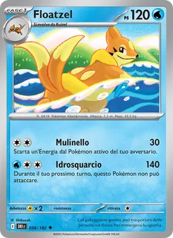Carta Floatzel dell'espansione Rivali Predestinati, numero 058/182