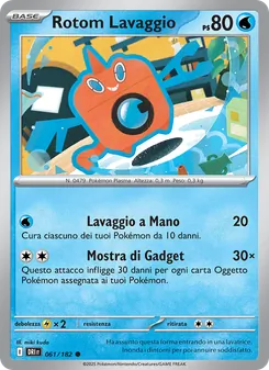 Carta Rotom Lavaggio dell'espansione Rivali Predestinati, numero 061/182