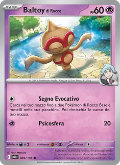 Carta Baltoy di Rocco dell'espansione Rivali Predestinati, numero 083/182
