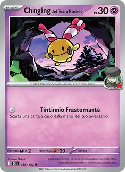 Carta Chingling del Team Rocket dell'espansione Rivali Predestinati, numero 085/182