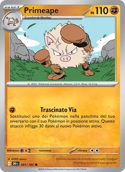 Carta Primeape dell'espansione Rivali Predestinati, numero 091/182