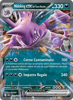 Carta Nidoking-ex del Team Rocket dell'espansione Rivali Predestinati, numero 119/182