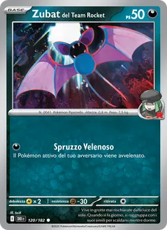 Carta Zubat del Team Rocket dell'espansione Rivali Predestinati, numero 120/182