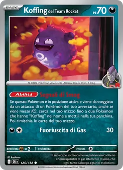 Carta Koffing del Team Rocket dell'espansione Rivali Predestinati, numero 125/182