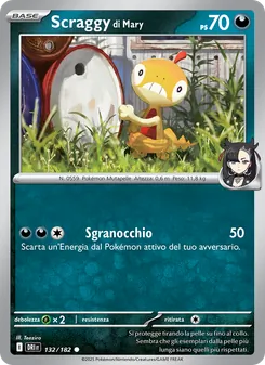 Carta Scraggy di Mary dell'espansione Rivali Predestinati, numero 132/182