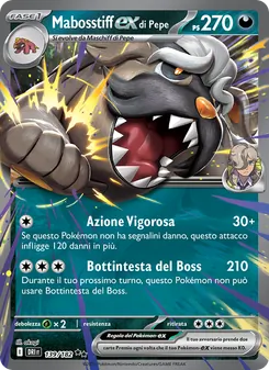 Carta Mabosstiff-ex di Pepe dell'espansione Rivali Predestinati, numero 139/182