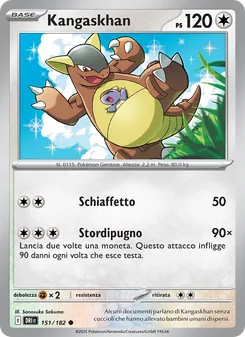 Carta Kangaskhan dell'espansione Rivali Predestinati, numero 151/182
