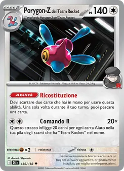 Carta Porygon-Z del Team Rocket dell'espansione Rivali Predestinati, numero 155/182