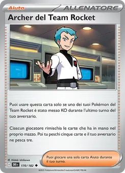 Carta Archer del Team Rocket dell'espansione Rivali Predestinati, numero 170/182