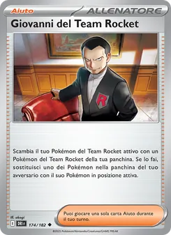 Carta Giovanni del Team Rocket dell'espansione Rivali Predestinati, numero 174/182