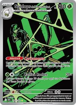 Carta Spidops del Team Rocket dell'espansione Rivali Predestinati, numero 187/182