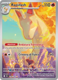 Carta Rapidash dell'espansione Rivali Predestinati, numero 189/182