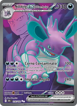 Carta Nidoking-ex del Team Rocket dell'espansione Rivali Predestinati, numero 216/182