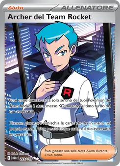 Carta Archer del Team Rocket dell'espansione Rivali Predestinati, numero 223/182