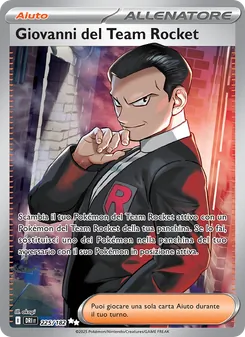 Carta Giovanni del Team Rocket dell'espansione Rivali Predestinati, numero 225/182