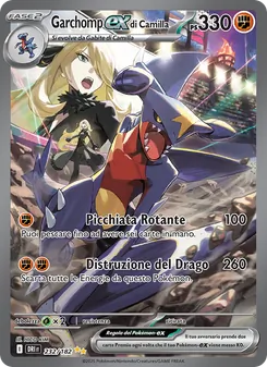 Carta Garchomp-ex di Camilla dell'espansione Rivali Predestinati, numero 232/182