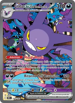 Carta Crobat-ex del Team Rocket dell'espansione Rivali Predestinati, numero 234/182