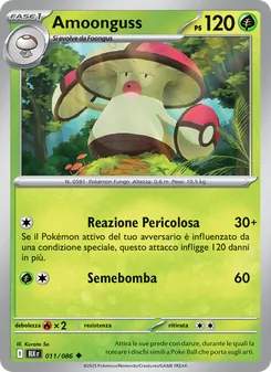 Carta Amoonguss dell'espansione Luce Nera, numero 011/86