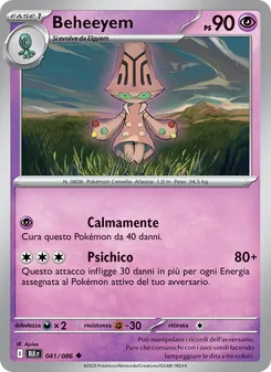 Carta Beheeyem dell'espansione Luce Nera, numero 041/86