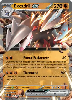 Carta Excadrill-ex dell'espansione Luce Nera, numero 046/86