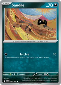 Carta Sandile dell'espansione Luce Nera, numero 057/86