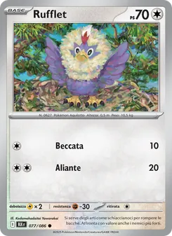 Carta Rufflet dell'espansione Luce Nera, numero 077/86