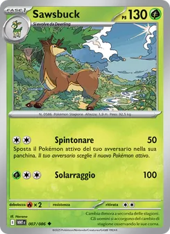 Carta Sawsbuck dell'espansione Fuoco Bianco, numero 007/86