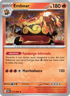 Carta Emboar dell'espansione Fuoco Bianco, numero 013/86