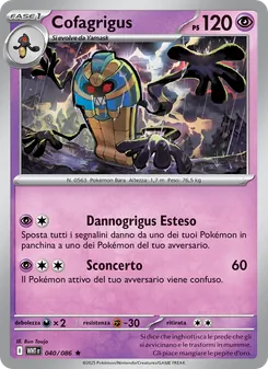 Carta Cofagrigus dell'espansione Fuoco Bianco, numero 040/86