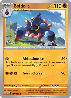 Carta Boldore dell'espansione Fuoco Bianco, numero 047/86