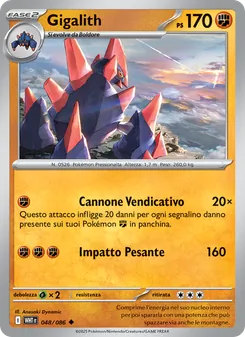 Carta Gigalith dell'espansione Fuoco Bianco, numero 048/86
