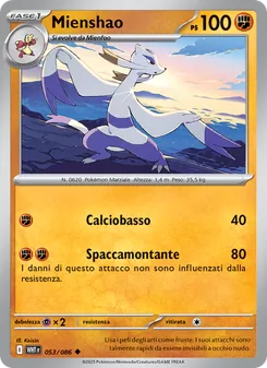 Carta Mienshao dell'espansione Fuoco Bianco, numero 053/86