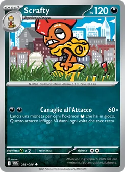 Carta Scrafty dell'espansione Fuoco Bianco, numero 058/86