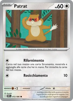 Carta Patrat dell'espansione Fuoco Bianco, numero 072/86