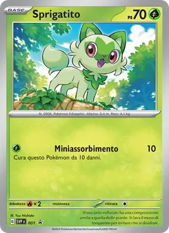 Carta Sprigatito dell'espansione SVP Black Star Promos, numero 001/225