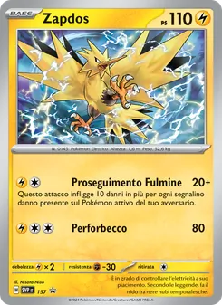 Carta Zapdos dell'espansione SVP Black Star Promos, numero 157/225