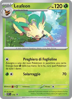 Carta Leafeon dell'espansione SVP Black Star Promos, numero 170/225
