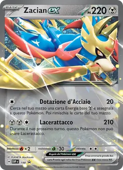 Carta Zacian-ex dell'espansione SVP Black Star Promos, numero 198/225