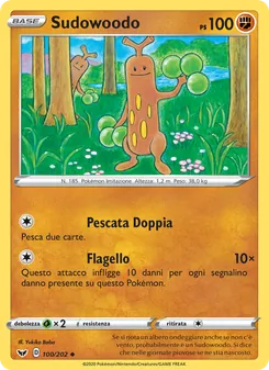 Carta Sudowoodo dell'espansione Spada e Scudo, numero 100/202