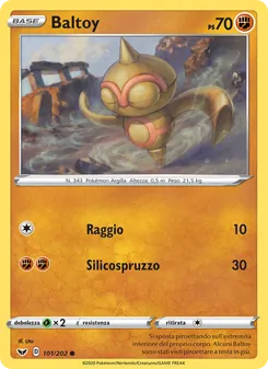 Carta Baltoy dell'espansione Spada e Scudo, numero 101/202