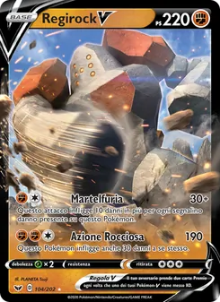 Carta Regirock V dell'espansione Spada e Scudo, numero 104/202