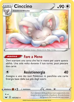 Carta Cinccino dell'espansione Spada e Scudo, numero 147/202