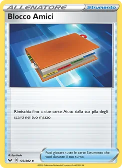 Carta Blocco Amici dell'espansione Spada e Scudo, numero 172/202