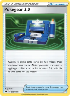 Carta Pokégear 3.0 dell'espansione Spada e Scudo, numero 174/202