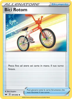 Carta Bici Rotom dell'espansione Spada e Scudo, numero 181/202