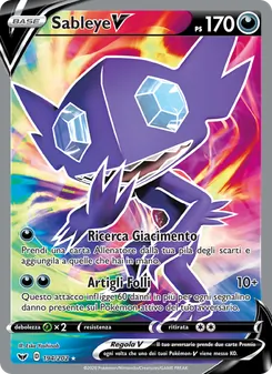 Carta Sableye V dell'espansione Spada e Scudo, numero 194/202