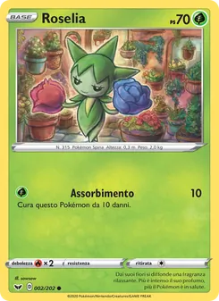 Carta Roselia dell'espansione Spada e Scudo, numero 2/202